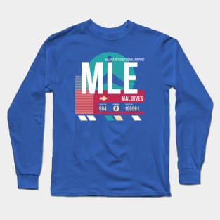 Maldives (MLE) Airport Code Baggage Tag E Long Sleeve T-Shirt